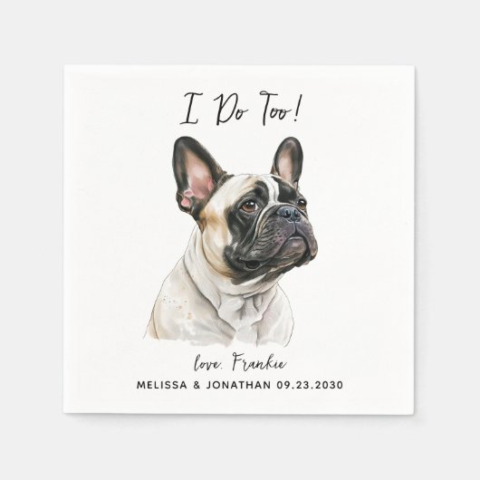 Dog Wedding Cocktail Serviette (Vorderseite)