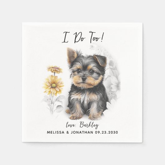 Dog Wedding Cocktail Serviette (Vorderseite)