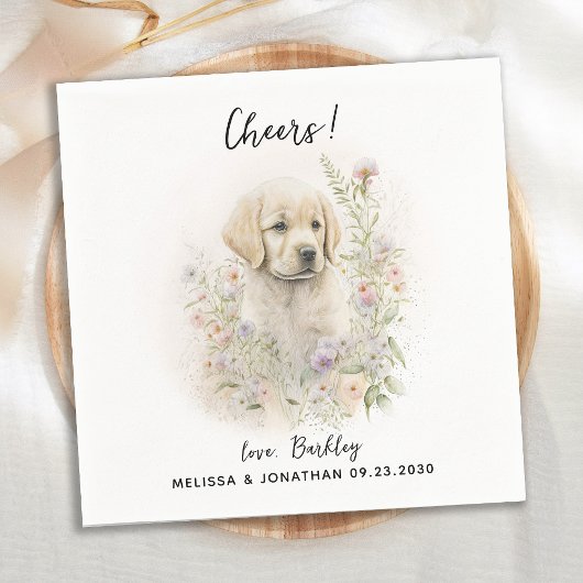 Dog Wedding Cocktail Serviette