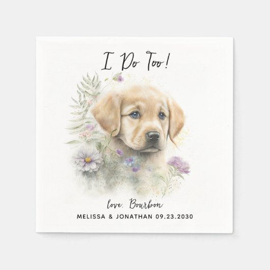 Dog Wedding Cocktail Serviette (Vorderseite)