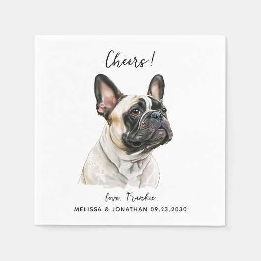 Dog Wedding Cocktail Serviette (Vorderseite)