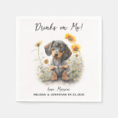 Dog Wedding Cocktail Serviette (Vorderseite)