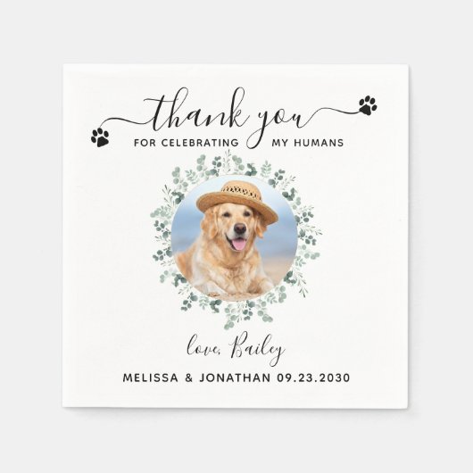 Dog Wedding Cocktail Serviette (Vorderseite)