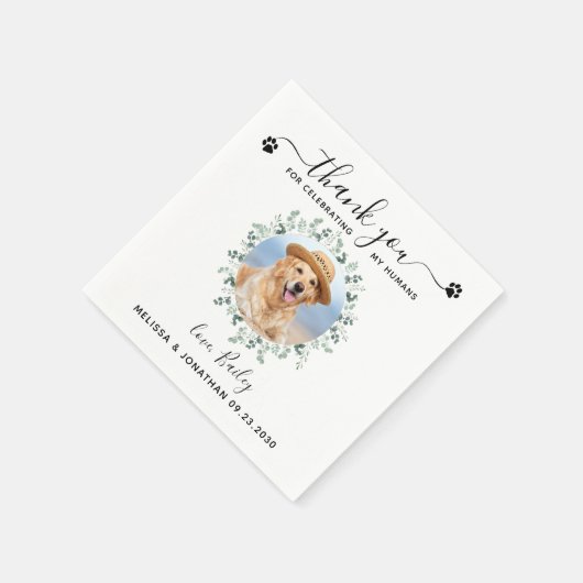 Dog Wedding Cocktail Serviette (Ecke)