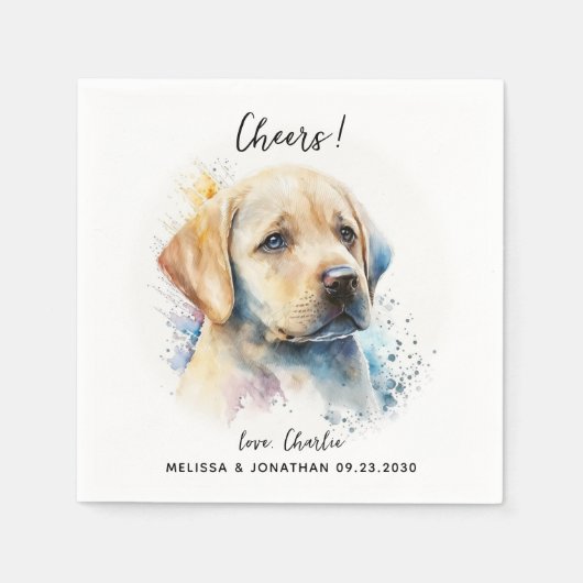 Dog Wedding Cocktail Serviette (Vorderseite)