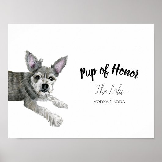 Dog Wedding Drink Sign Poster (Vorne)