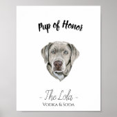Dog Wedding Drink Sign Poster (Vorne)