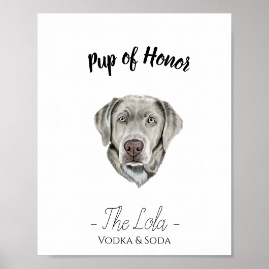 Dog Wedding Drink Sign Poster (Vorne)