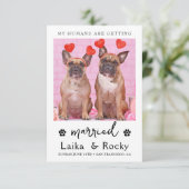 Dog Wedding Invitation Save The Date (Stehend Vorderseite)