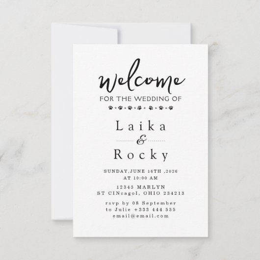 Dog Wedding Invitation Save The Date (Rückseite)