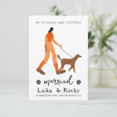 Dog Wedding Invitation Save The Date (Stehend Vorderseite)