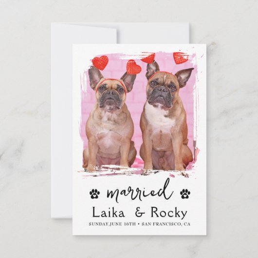 Dog Wedding Invitation Save The Date (Rückseite)