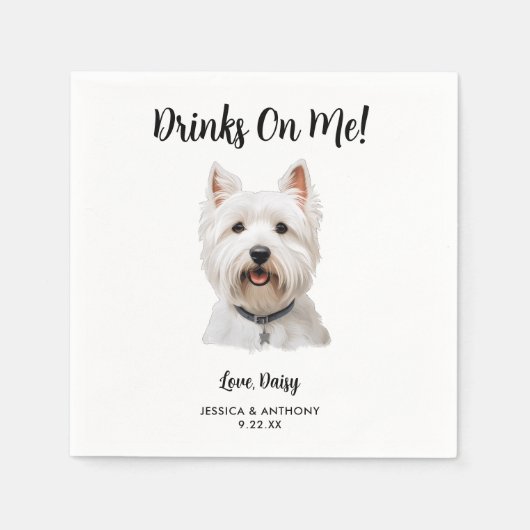 Dog Wedding Napkins Serviette (Vorderseite)