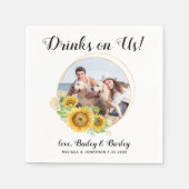 Dog Wedding Personalisiert Cocktail Serviette (Vorderseite)