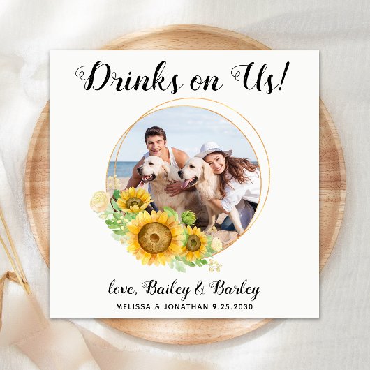 Dog Wedding Personalisiert Cocktail Serviette