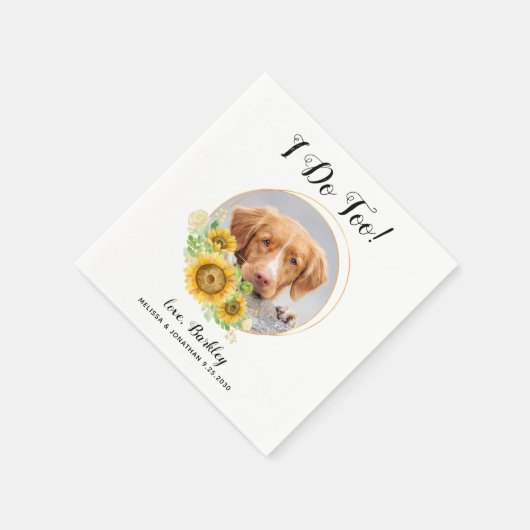 Dog Wedding Personalisiert Cocktail Serviette (Ecke)