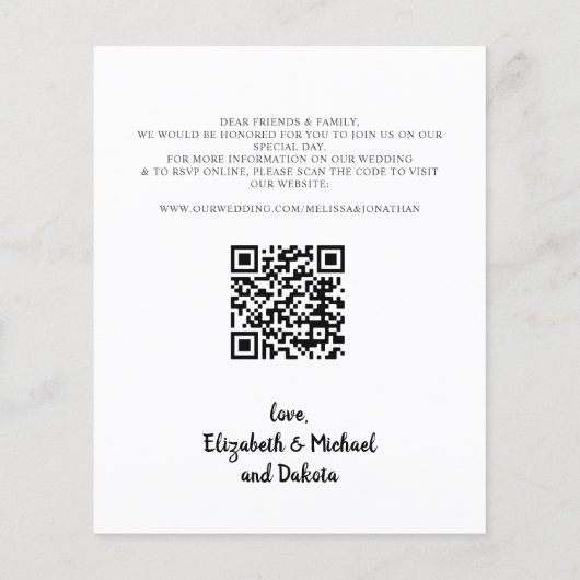 Dog Wedding Save the Date Budget QR Code Card (Rückseite)