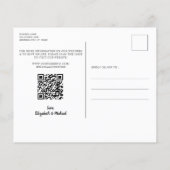 Dog Wedding Save the Date Budget QR Code Postcard (Rückseite)