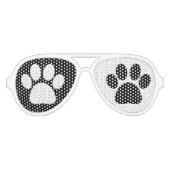 Dog Welpe Paw Print Black and White Party Partybrille (Vorderseite)