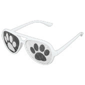 Dog Welpe Paw Print Black and White Party Partybrille (Schrägansicht)