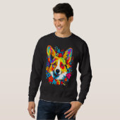 Dog Welsh Corgi Flowers Peace Sweatshirt (Vorne ganz)