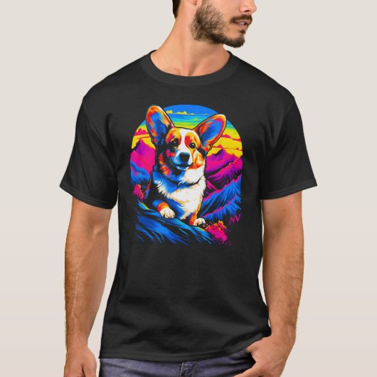 Dog Welsh Corgi Mountain T-Shirt (Vorderseite)