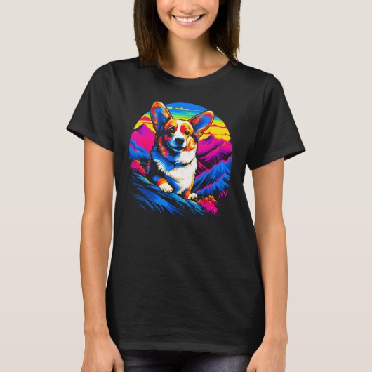 Dog Welsh Corgi Mountain T-Shirt (Vorderseite)