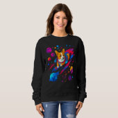 Dog Welsh Corgi Space Planet Universe Sweatshirt (Vorne ganz)