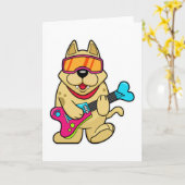 Dog wie Musican mit Gitarre Karte (Gelbe Blume)