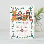Dog Winter Holiday Party Invitation Einladung (Stehend Vorderseite)