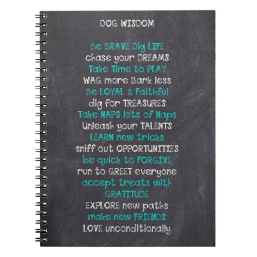 Dog Wisdom Inspiration Notebook Notizblock (Vorderseite)