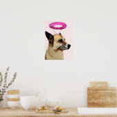 Dog with Pink Halo Poster (Küche)