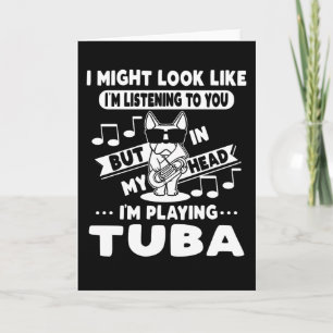 Dog With Tuba Music Tubaist Tubist Tuba Karte