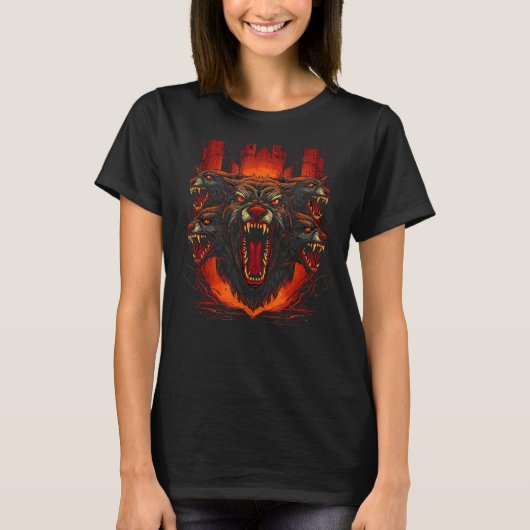 Dog Wolf Werewolf Cerberus Hellhound Mythos 5 T-Shirt (Vorderseite)