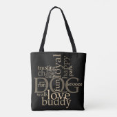 Dog Word Art Tote Bag Tasche (Rückseite)