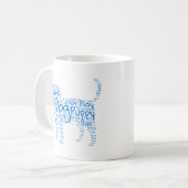 Dog Word Cloud Design Kaffeetasse (Vorderseite Links)