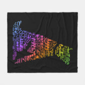 Dog Word Cloud (Hund Regenbogen) Fleecedecke (Vorderseite (Horizontal))