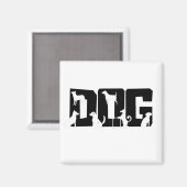 Dog WordArt in 3d Magnet (Vorderseite/Rückseite)