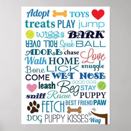 Dog Words Poster (Vorne)