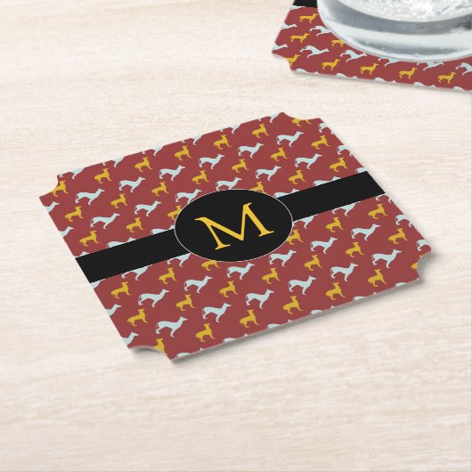 Dog Year 2018 Zodiac Birthday Monogram Choose Form Untersetzer (angewinkelt)