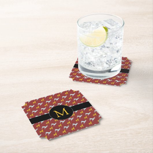 Dog Year 2018 Zodiac Birthday Monogram Choose Form Untersetzer (Vor Ort)