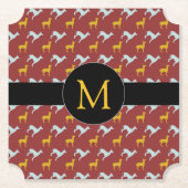 Dog Year 2018 Zodiac Birthday Monogram Choose Form Untersetzer (Vorderseite)