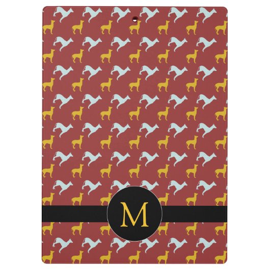 Dog Year 2018 Zodiac Birthday Monogram Clipboard Klemmbrett (Rückseite)
