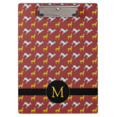 Dog Year 2018 Zodiac Birthday Monogram Clipboard Klemmbrett (Vorderseite)