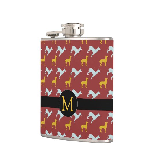 Dog Year 2018 Zodiac Birthday Monogram Flask Flachmann (Links)