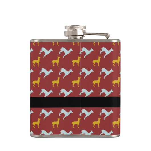 Dog Year 2018 Zodiac Birthday Monogram Flask Flachmann (Rückseite)