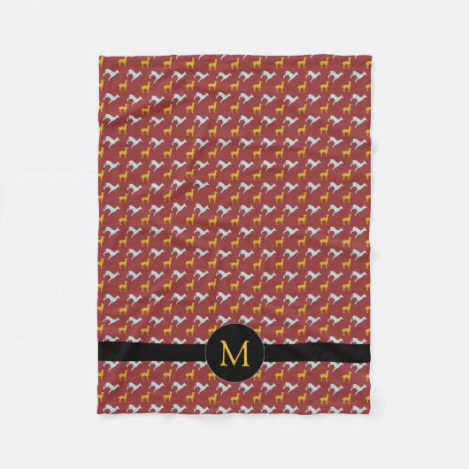 Dog Year Zodiac Birthday Monogram S Blanket Fleecedecke (Vorderseite)