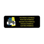 Dog Yellow & Blue Tricolor-Adresse des Neufundland (Vorne)