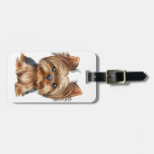 Dog Yorkshire Terrier Aquarell | Gepäckanhänger (Vorderseite horizontal)