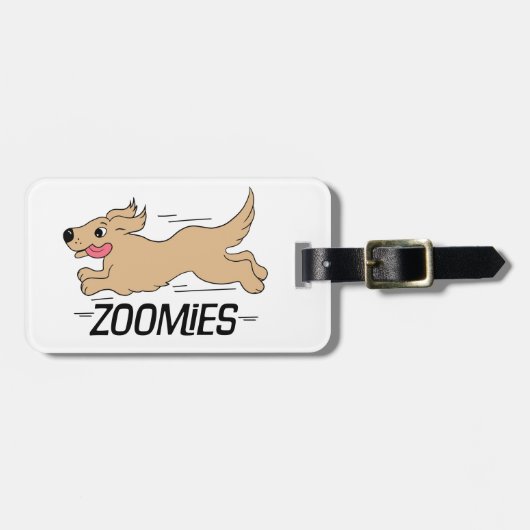 Dog Zoomies Funny Gepäckanhänger (Vorderseite horizontal)